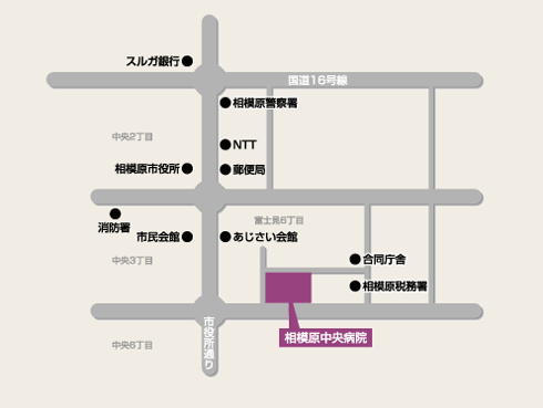 相模原中央病院地図