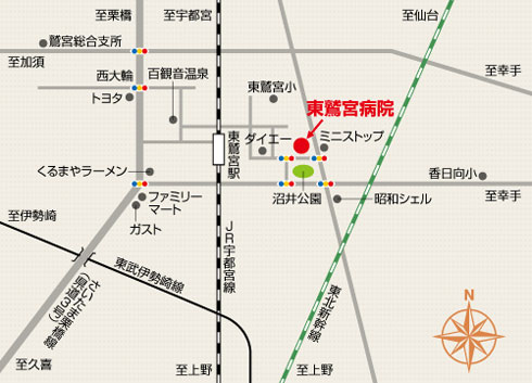 東鷲宮病院地図